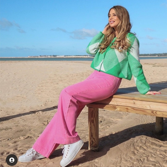 🔥 Zara Argyle Jacquard Knit Cardigan Bloggers Favorite Size M - Picture 13 of 14